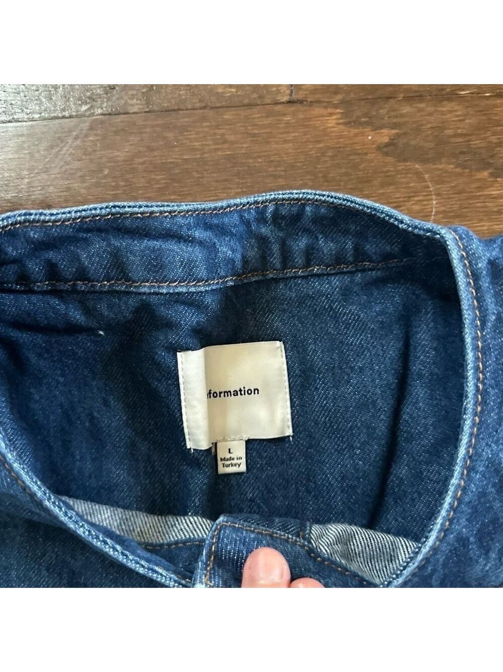 Reformation Braxton Dark Blue Denim Jacket Size L NWT - Picture 10 of 14